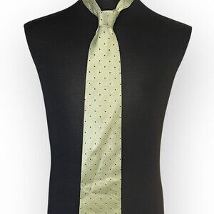 IZOD Lime Green and Blue Polka Dot Silk Suit Tie